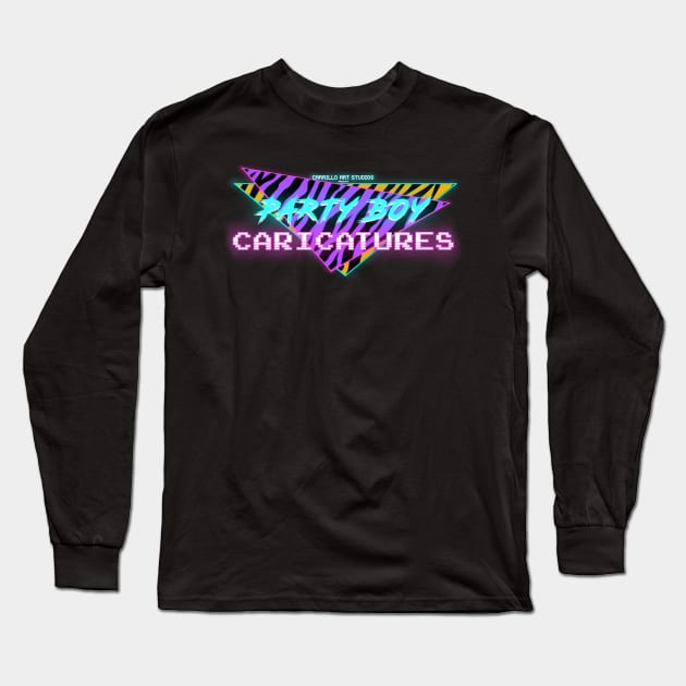 party boy caricatures Long Sleeve T-Shirt by carrillo_art_studios